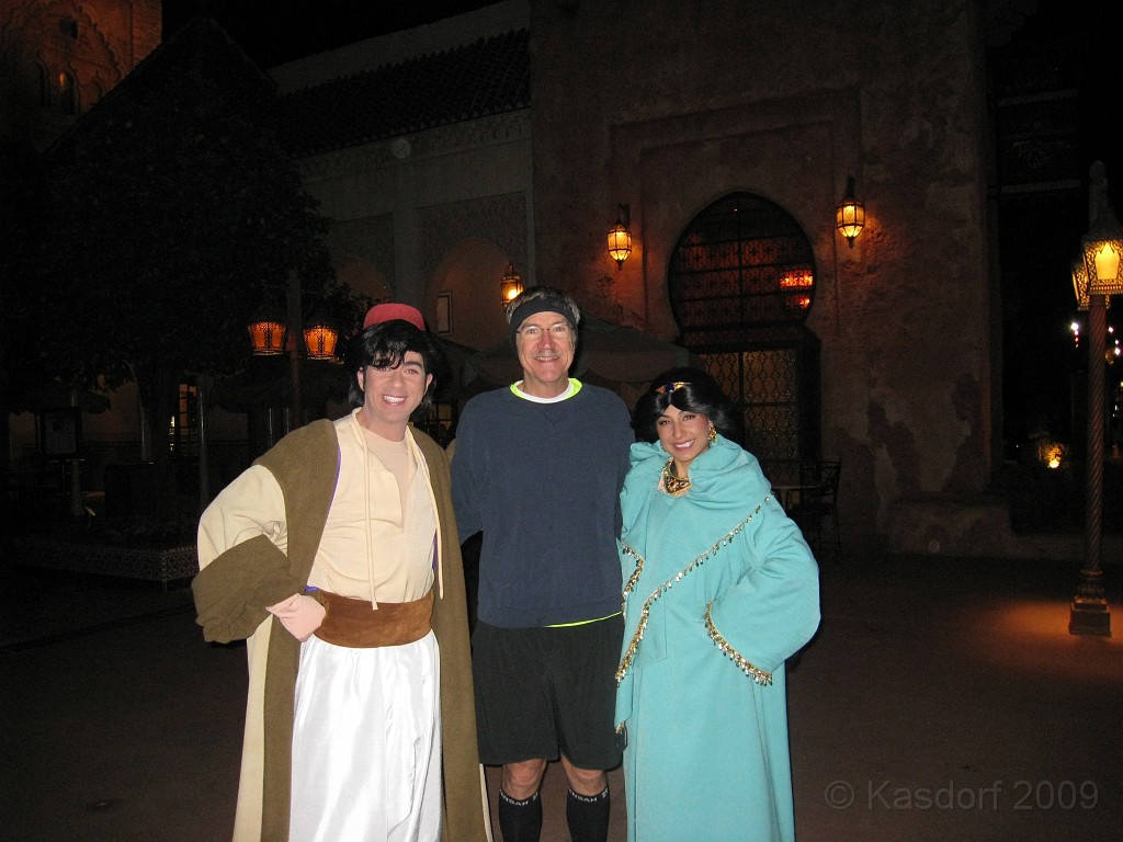 Disney 2010 D2 0110.jpg - January 9-11, 2010 Disney World Florida. Went to run the marathon. Sunday 5:40 AM start the race! Finish, go take a hot shower! Paul drove us over to Kennedy Space Center. Then buffet at Animal Kingdom for dinner!